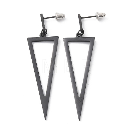 Alloy Hollow Out Triangle Dangle Stud Earrings for Women EJEW-WH0018-31EB-1