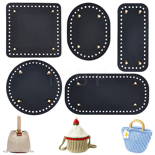   5Pcs 5 Style PU Leather Knitting Crochet Bags Nail Bottom Shaper Pad DIY-PH0009-83-1