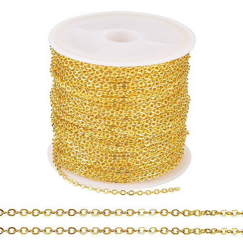 Brass Coated Iron Flat Cable Chains CH-TAC0007-01G-1