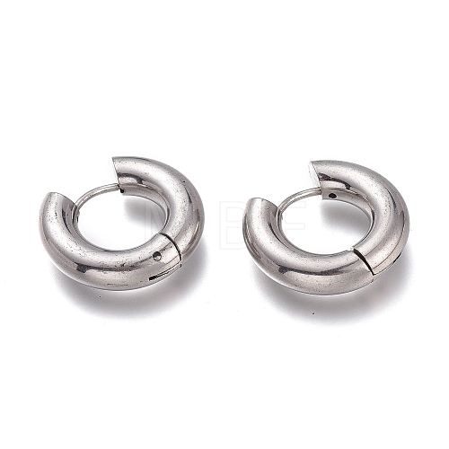 201 Stainless Steel Huggie Hoop Earrings EJEW-O095-05-14-1