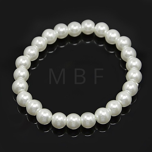 Glass Pearl Beaded Stretch Bracelets BJEW-JB05198-1