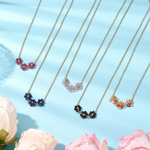 Natural Gemstone Pendant Necklaces NJEW-JN05103-1