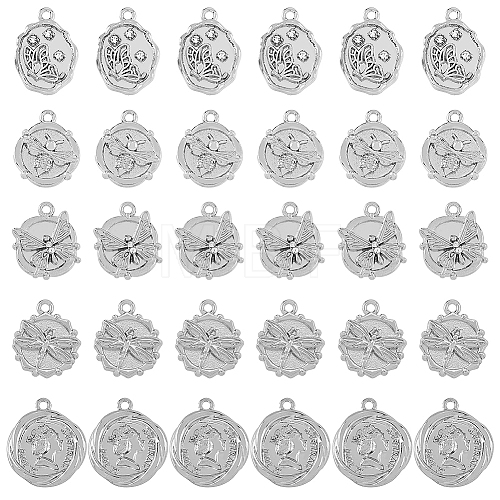 30Pcs 5 Style Alloy Pendants FIND-FH0007-49-1