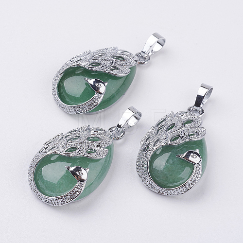 Natural Green Aventurine Pendants G-E442-04M-1