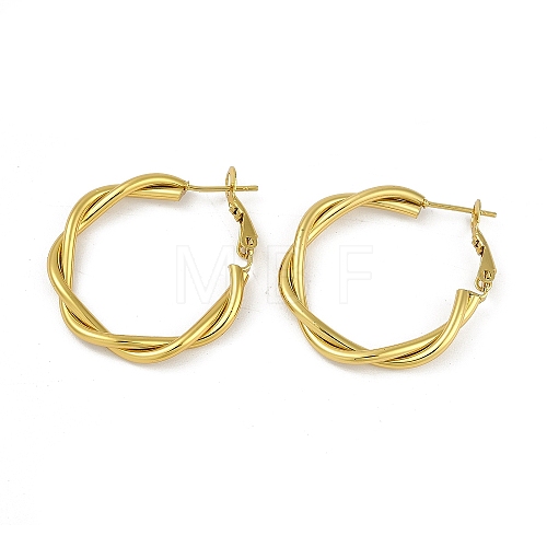 PVD Vacuum Plating 201 Stainless Steel Hoop Earrings for Women EJEW-F345-16G-1