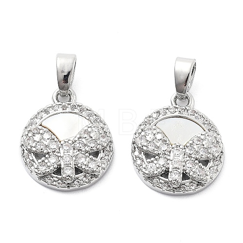 Brass Micro Pave Cubic Zirconia Charms KK-L222-017P-1