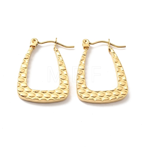 Ion Plating(IP) 304 Stainless Steel Trapezoid Hoop Earrings for Women EJEW-A076-07G-1