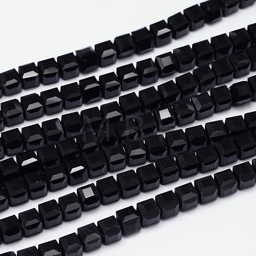 Faceted Cube Glass Bead Strands X-EGLA-E041-5mm-A04-1