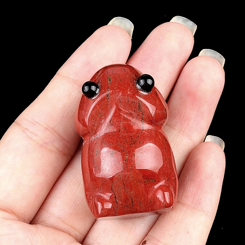 Natural Red Jasper Carved Frog Figurines PW-WG73755-04-1