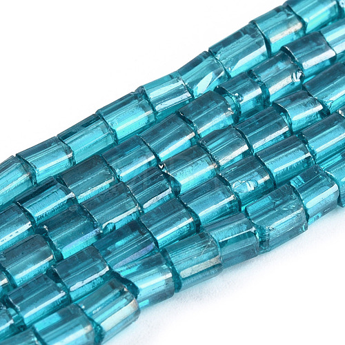 Transparent Electroplate Glass Bead Strands GLAA-N047-08-C05-1