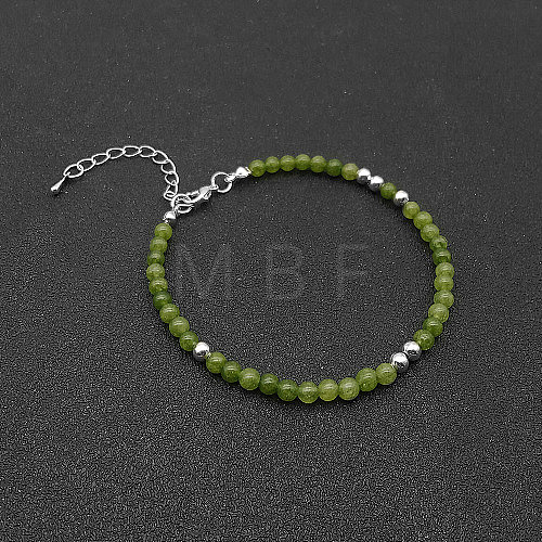 Natural Peridot Bead Bracelet ZW6419-4-1