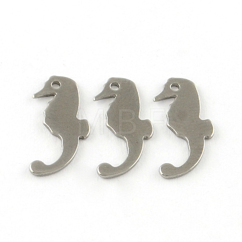 Tarnish Resistant SeaHorse Smooth Surface 201 Stainless Steel Stamping Blank Tag Pendants STAS-R063-77-1