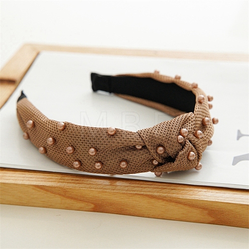 Mesh Beaded Cloth Hair Bands PW-WG58306-01-1