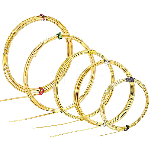 5Pcs 5 Style Brass Wire FIND-BC0003-52-1