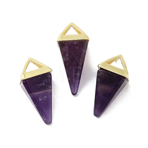 Natural Amethyst Pendants G-A222-02G-03-1