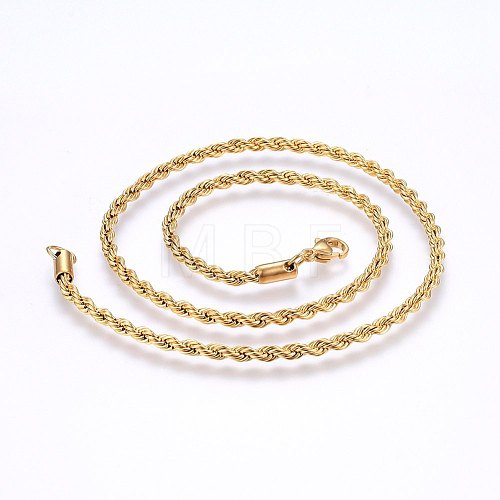 304 Stainless Steel Rope Chain Necklaces X-NJEW-F226-03G-06-1