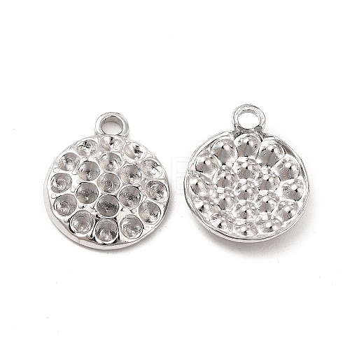 Non-Tarnish 304 Stainless Steel Pendants Rhinestone Settings STAS-B032-27P-1