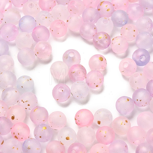 Frosted Transparent Acrylic Beads OACR-F013-13J-1