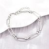 304 Stainless Steel Paperclip Chains Bracelet & Necklace Jewelry Sets SJEW-L199-02P-3