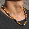 Bohemian Coconut & Wood Heishi Beaded Necklaces with Alloy End Chains for Men WGF984F-03-2