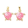 Real 18K Gold Plated Brass Micro Pave Clear Cubic Zirconia Pendants X-KK-D004-05G-E-2