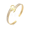 304 Stainless Steel Enamel Spanner Shaped Open Cuff Bangles for Women BJEW-M316-06G-1