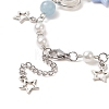 Alloy Heart & Star Charm Bracelet with ABS Plastic Imitation Pearl Beaded for Women BJEW-JB09309-5