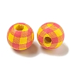 Printed Wood European Beads WOOD-G022-13C-2