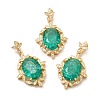 Rack Plating Brass & Crushed Ice Cut Cubic Zirconia Pendants KK-H438-02G-02-1