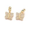 Brass Micro Pave Cubic Zirconia European Dangle Charms X-ZIRC-E163-16G-2