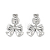 Bowknot Brass Dangle Stud Earrings EJEW-Q811-13G-1