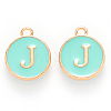 Golden Plated Alloy Enamel Charms X-ENAM-S118-05J-1