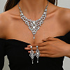 Alloy Rhinestone Pendant Necklace & Earrings Sets for Women WG6520E-01-1