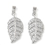 Brass Micro Pave Clear Cubic Zirconia Charms KK-A290-01B-P-1