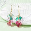 Glass Teardrop Dangle Earrings EJEW-TA00283-2