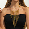 Iron Mesh Tassel Bib Necklaces for Women FS-WGB956F-01-1