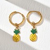 Fruit 304 Stainless Steel Enamel Hoop Dangle Earrings EJEW-T059-01B-2