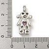 Rack Plating Brass Micro Pave Clear Cubic Zirconia Pendants KK-P277-37P-3