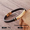 Vintage 304 Stainless Steel Men's Braided PU Leather Bracelets with Metal Clasps TT3196-7-1