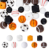 36Pcs 9 Style All Kinds of Sports Balls Silicone Beads SIL-HY0001-03-1