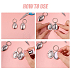 6Pcs 316 Stainless Steel Locket Pendant Keychain KEYC-PH01648-4