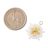 Copper Wired Natural Dyed Malaysia Jade Faceted Flower Pendants PALLOY-MZ01199-01-2