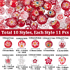 110Pcs 11 Styles Handmade Millefiori Lampwork Beads LAMP-PA0001-79-2