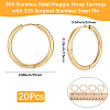 10 Pairs 304 Stainless Steel Huggie Hoop Earrings EJEW-BBC0002-33-2
