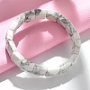 Square Synthetic Howlite Beads Stretch Bracelets for Women Men BJEW-C097-06V-1