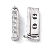 925 Sterling Silver Cubic Zirconia Twister Clasps STER-WH0007-28C-P-1