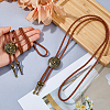 2Pcs Zinc Alloy Flower Bolo Tie Necklaces NJEW-DC0001-27-3
