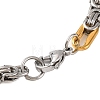 304 Stainless Steel Byzantine Chain Bracelets BJEW-B078-138GP-3