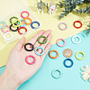 24Pcs 12 Colors Spray Painted Eco-Friendly Alloy Spring Gate Rings FIND-PH0003-35-6