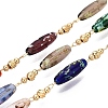 Picasso Style Handmade Brass & Glass Beaded Link Chains CHC-Q021-05G-1